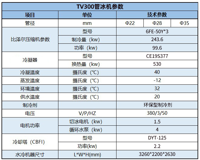 TV300管冰機(jī)，30噸管冰機(jī)